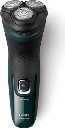 Philips 3000X Electric Shaver, Dark Forest Green | SkinProtect Technology, Wet or Dry Use, 27 PowerCut Blades, 40-Min Runtime, 5-Min Quick Charge, X3002/00
