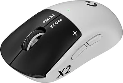 Logitech G PRO X2 SUPERSTRIKE Wireless Gaming Mouse - Black/White | Customizable Rapid Trigger Magnetic Analog Switches, Adjustable Click Haptics, 61g Lightweight, USB-C, <8K, for PC/Mac