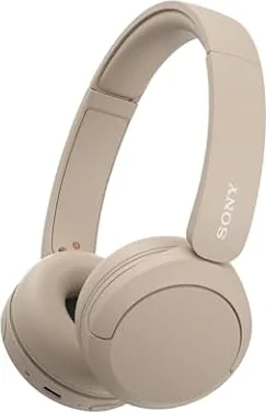 Sony WH-CH520 Wireless On-Ear Bluetooth Headphones with Mic, Cappuccino | Comfortable Lightweight Design, Up to 50 Hrs Battery with Quick Charging, Multipoint Connection, Clear Calls, Swivel design