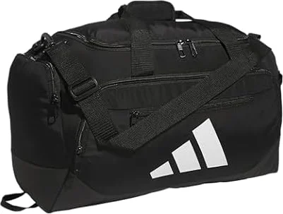 Adidas Unisex-Adult Defender 5 Small Duffel Bag, Black, One Size Fits All | Ventilated Shoe Compartment, Adjustable Shoulder Strap, Rolls With Your Suitcase, Built To Last, Gym & Travel Ready
