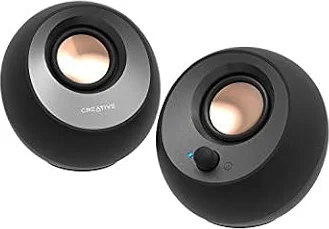 Creative Pebble V3, 2.0 USB-C Desktop Speakers, Bluetooth 5.0, Black | Bluetooth 5.0, USB-C, 2.0 Speaker, Clear Dialog, 8W RMS, USB-A Adapter, Desktop Speakers, Stereo, Black