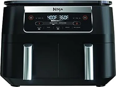 Ninja Foodi DZ090C 5-in-1, 6-qt. 2-Basket Air Fryer with DualZone Technology, Black