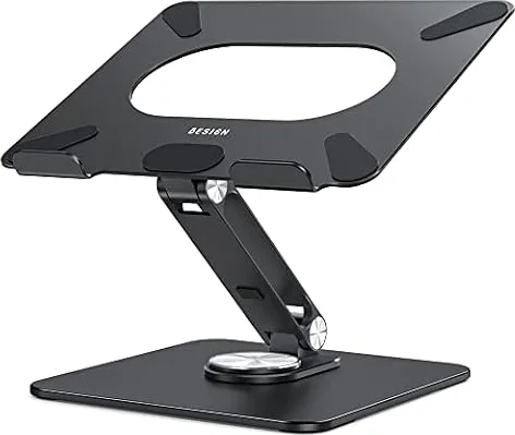 BESIGN LSX7 Laptop Stand with 360° Rotating Base, Ergonomic Adjustable Notebook Stand, Riser Holder Computer Stand Compatible with Air, Pro, Dell, HP, Lenovo More 10-15.6" Laptops, Lapdesk, Black