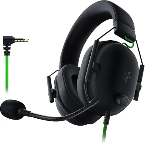 Razer BlackShark V2 X Wired PC Gaming Headset,3.5mm Audio Jack, Black | 7.1 Surround Sound, 50mm Drivers, Cardioid Mic, Lightweight, Memory Foam, Noise Isolating Earcups, for PC, PS4, PS5, Switch