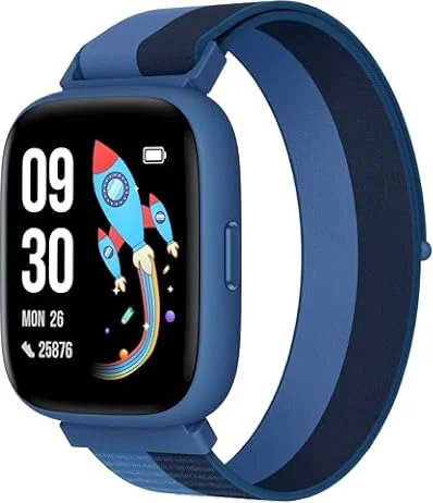 BIGGERFIVE Smart Watch for Kids, 1.8" Fitness Tracker Watch with Pedometer | Heart Rate, Sleep Monitor, IP68 Waterproof, Step Counter, Puzzle Games with/without App for Boys Girls Teens 5-16，Nylon