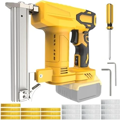 18GA Cordless Brad Nailer for Dewalt 20V Battery,2-in-1 Staple Gun & Battery Powered Electric Nail Gun with 500 Brad Nails & 500 Staples（Battery Not Included）