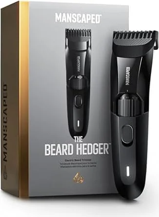 MANSCAPED® The Beard Hedger® Men's Premium Beard Trimmer, 20 Length Adjustable Blade Wheel, Stainless Steel T-Blade for Precision Facial Hair Trimming, Cordless Waterproof Wet/Dry Clipper