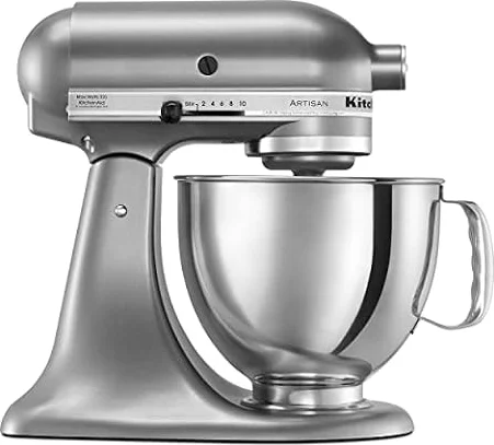 KitchenAid Artisan Series 5 Quart Tilt-Head Stand Mixer, Contour Silver, KSM150PSCU