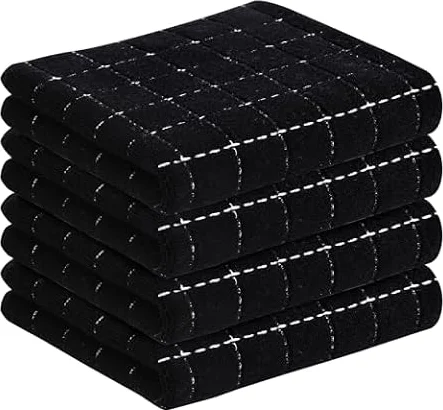 smiry 100% Cotton Terry Kitchen Towels, 4 Pack Ultra Soft Dish Cloths