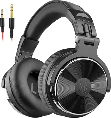 OneOdio Pro 10 Wired Over-Ear Headphones, Hi-Res Studio DJ Monitoring | 50mm drivers, detachable 3.5/6.35mm cables, in-line mic, soft ear cushions and SharePort sharing for recording and mixing
