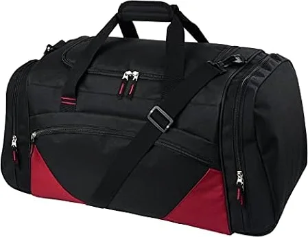 Uarition Mens Gym Bag, 55L Large Sports Duffle Bags, Workout Bags Lightweight, Black Red