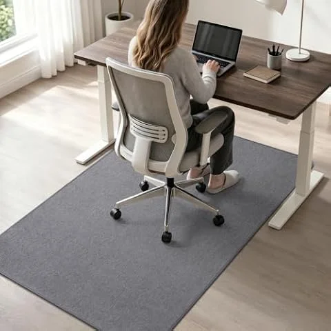 Office Chair Mat-Computer Chair Mat for Hardwood Floor 36x55in Floors Protector for Office Chair Gaming Desk Floor Chair Rug for Home Office Non Slip Rug Pad Grey