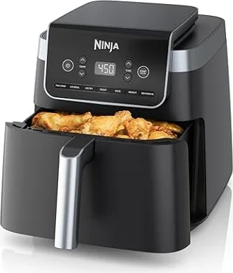 Ninja Air Fryer Pro XL, 6.5 Qt/6.2L, 7-in-1, Grey, AF182AMZC | Max crisp, broil, air fry, roast, bake, reheat, dehydrate, 450F/232°C max, Fits 9 lbs/4.1kg wings