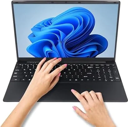 15.6Inch Portable Laptop,1920x1080 for Celeron N5095 CPU, BT 4.2 Fingerprint Unlock Traditional Laptop Computers, Business Laptop for 11 Pro, Efficient Cooling System (Black)
