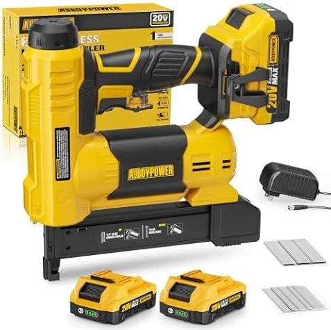 ALLOYPOWER 20V Cordless Brad Nailer,18GA Nail Gun for Upholstery Craft DIY