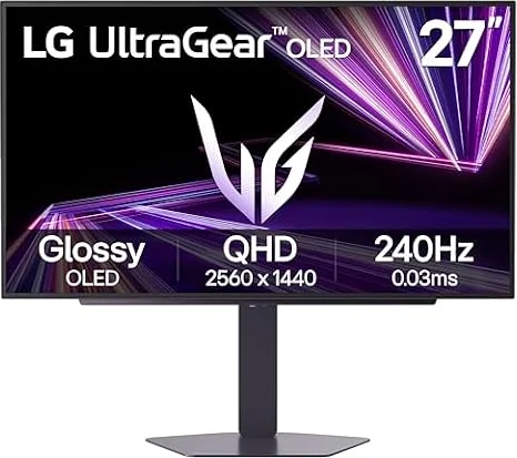 LG Ultragear 27" OLED Gaming Monitor 27GX704A-B WQHD 240Hz NVIDIA G-Sync | DCI-P3 98.5% Display HDR True Black 400 Glare Panel AMD FreeSync Premium Pro 0.03ms (GtG)