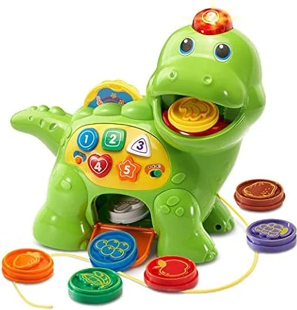 VTech Chomp and Count Dino Green - English Version | Feed the Dino a healthy treat!