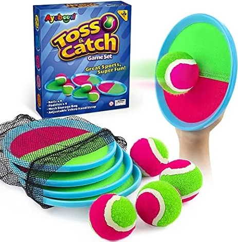 Ayeboovi Toss and Catch Ball Set Outdoor Toys for Kids Yard Games Beach Toys Outside Games for 3 4 5 6 7 8 9 10 Year Old Boys Girls (Upgraded)