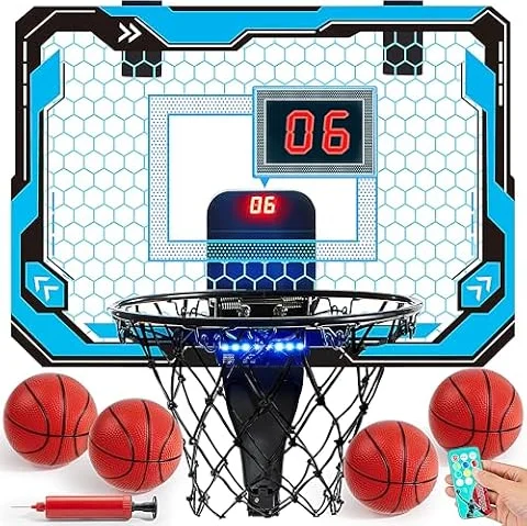 Basketball Hoop for Kids, Mini Indoor Basketball Hoop with 4 Balls Indoor Basketball Toys for 6 7 8 9 10 11 12 13 14 Year Old Sport Toys Birthday Gift